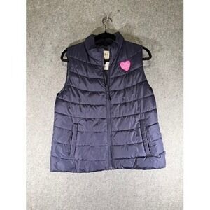 GAP Womens‎ Puffer Vest Lightweight Navy Blue Uniform Heart Size M